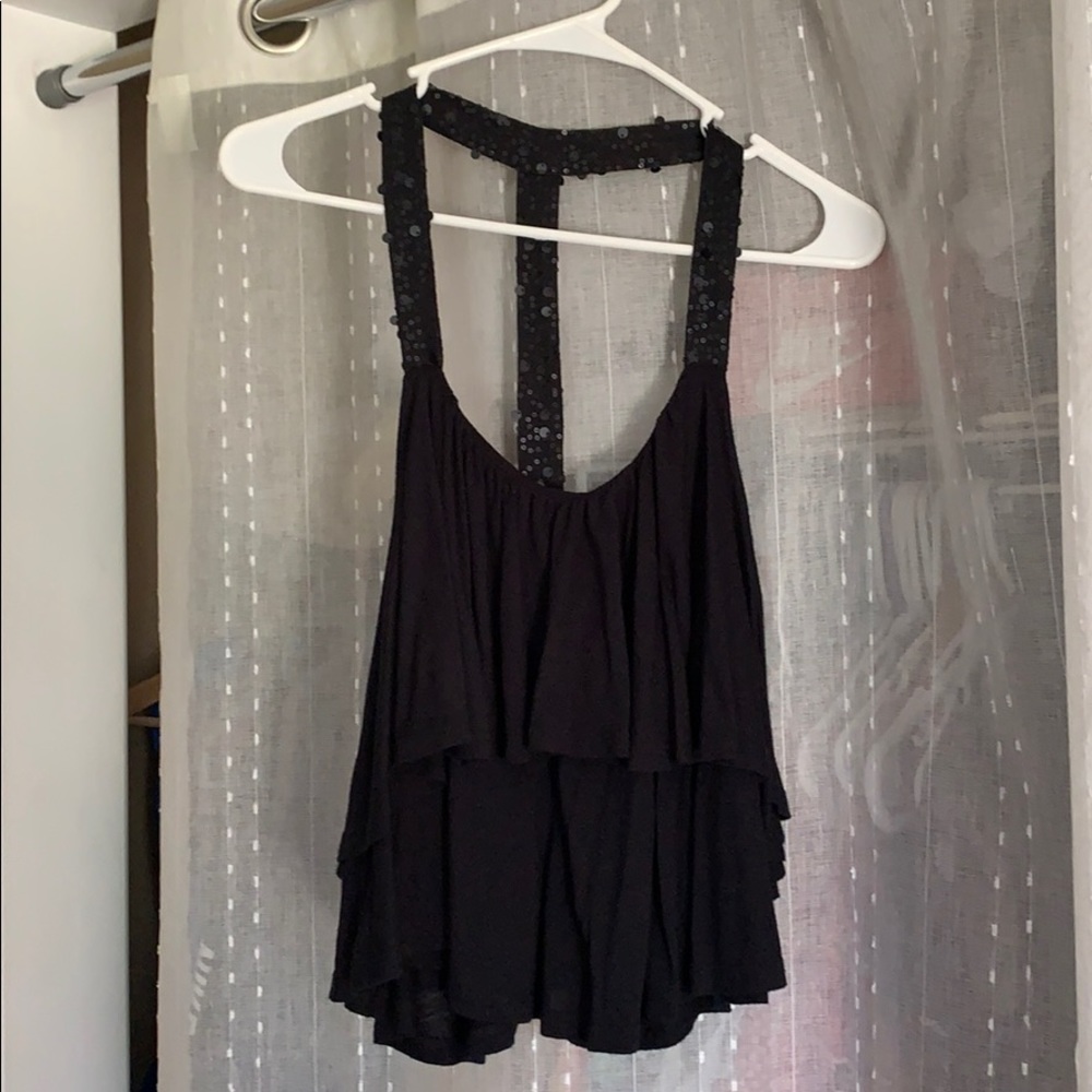 Black tank top with sequins